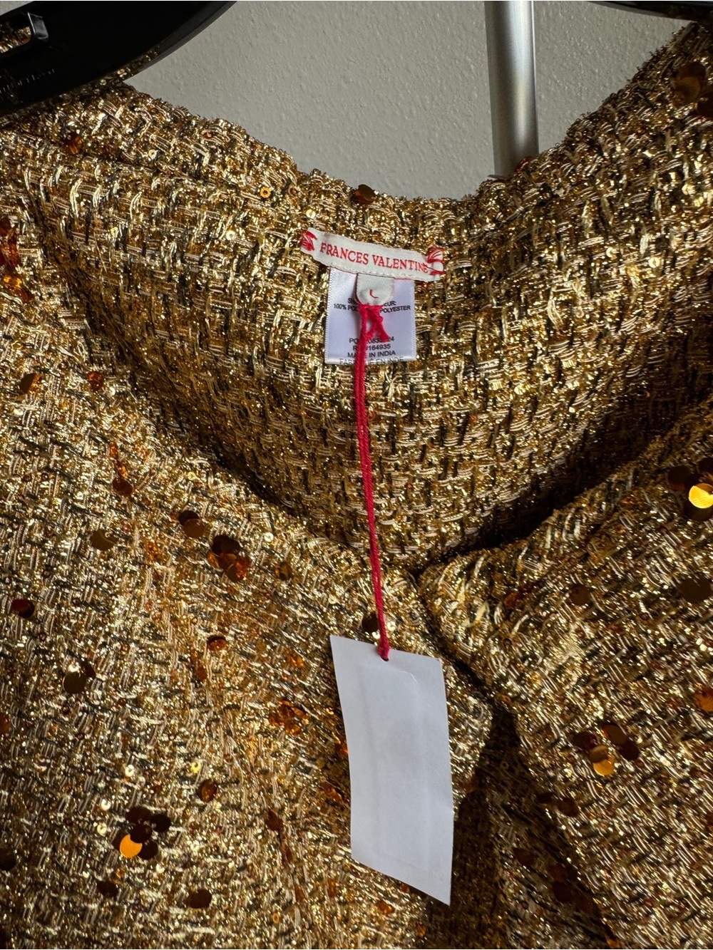 NWT Frances Valentine Peyton Sequin Swing Jacket Poly Wool Sz S - Picture 8 of 8